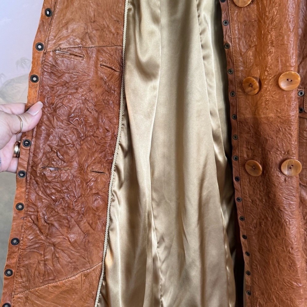 Rubie's boho Brown handmade leather jacket, Size L, NWOT - Picture 7 of 16